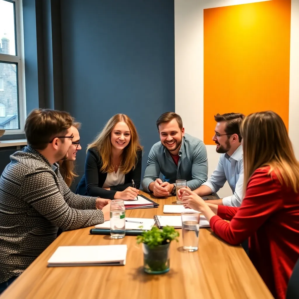 Diverse groep professionals werkt samen tijdens een strategische masterclass in Utrecht