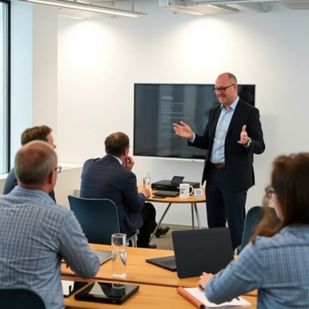 Facilitator begeleidt een interactieve business masterclass in Rotterdam